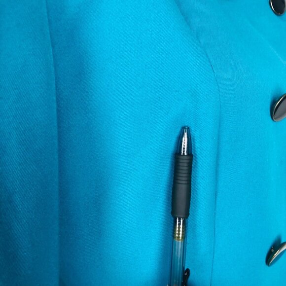 Kasper For ASL Vintage Suit Jacket Blazer Size 10 1980s Double Breasted Blue - Picture 6 of 16